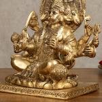 Pure Brass Superfine Panchmukhi Hanuman Blessing Statue 10" | 4.8 kg Finely Detailed | Invoke Divine Blessings | 9" Width, 5" Depth | Spiritual Elegance